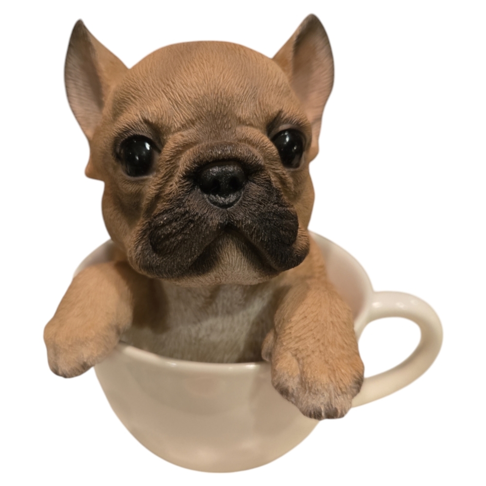 Teacup Collectible Realistic Dog in a Cup